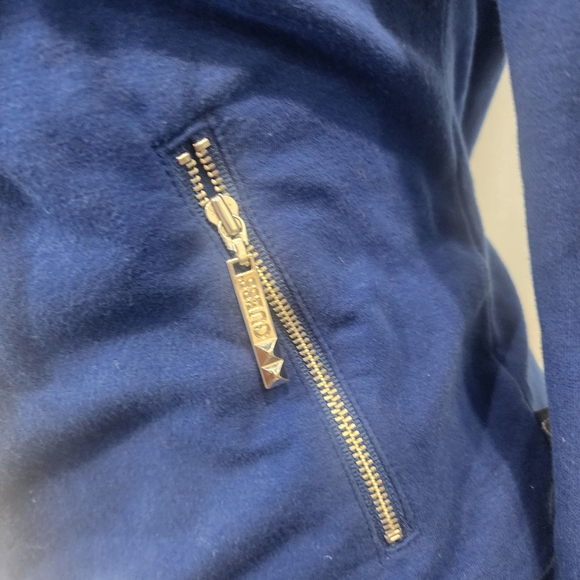 [ Guess Jeans]Royal blue,CUTEST, ZIP UP, HOODED JACKET W/ LACE TIES & RHINESTONE - Picture 8 of 16